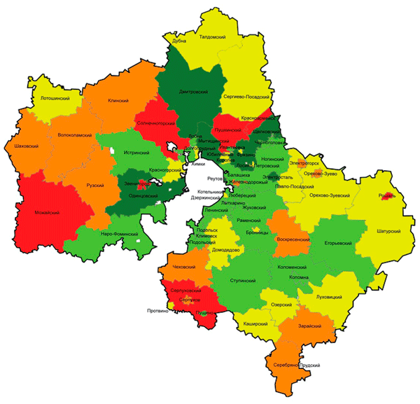 города и районы Москвы